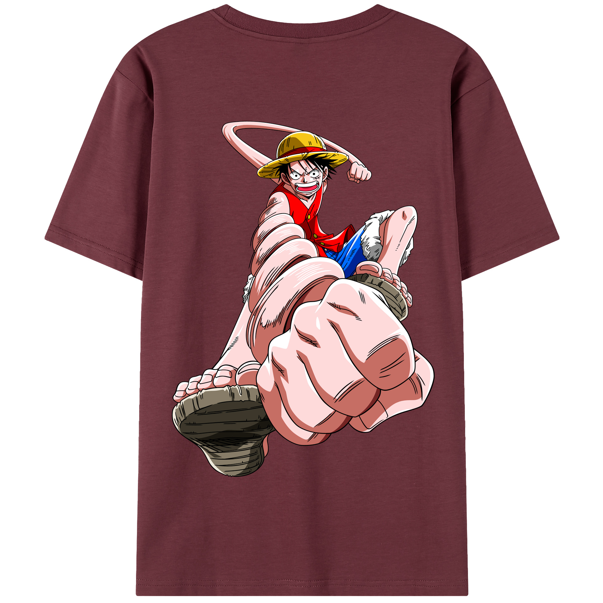 ワンピース モンキー・D・ルフィ ONE PIECE Monkey D. Luffy 綿100％半袖Tシャツ（背面プリント）